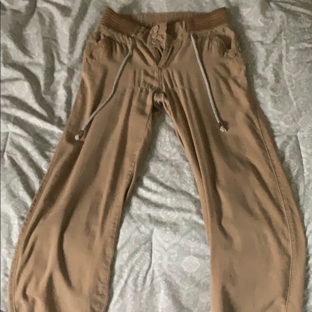 Khaki flared pants